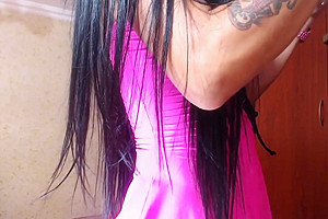 Big Tits Tranny Jerking Her Bi