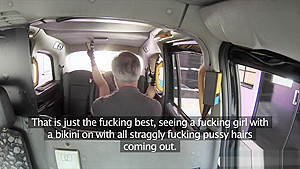 Big tits lady anal banged by fake driver in the backseat