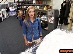 Bitch pawns her wedding dress and banged at the pawnshop