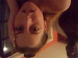 Black cock deep in white girls guts and creampie