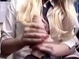 Blond gives nice handjob