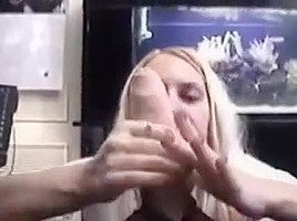 Blond gives nice handjob