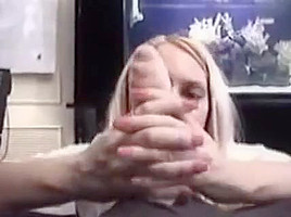 Blond gives nice handjob