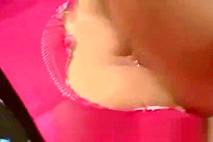 Blond in pink pantyhose fucked by tranny