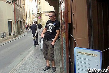 Blonde Step brothers Girlfriend Rides Another Dick