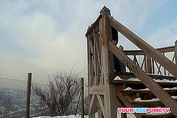 Blonde Wife Warms Strangers Cock In The Snow