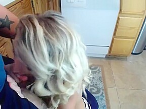 Blonde blowing her boyfriend at IKEA while live streaming