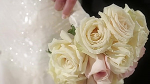 Blonde bride has sex in white lingerie