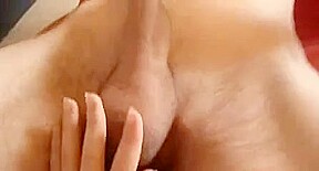 Blonde jerks a guy off with a little cock sucking