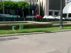 Blonde slave running in public streets