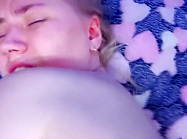 Blonde teen 18+ is cumming with cock in hole and a finger in ass
