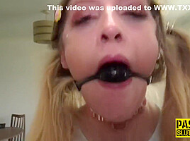 Bound Bdsm teen 18+ Gagging On Dick