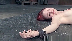 Bound redhead sub clamped and strapped