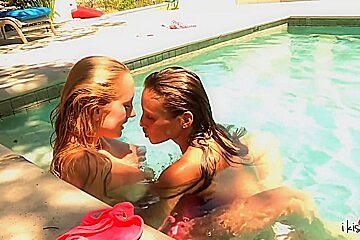 Brett Rossi And Celeste Star In Got Horny In The Pool For A Premium Lesbian Fuck!