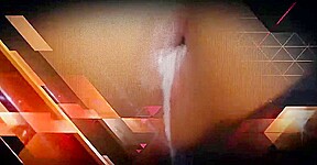 Brunette Ladyboy in Colorful Dress Exposes her Shaved Ass and Gets Fucked in Bed