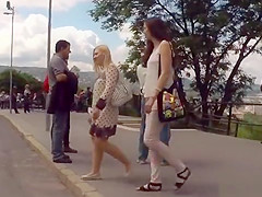 Brunette gets huge dick in public pub