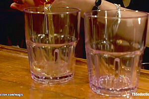 Busty Shemale Bartender Fucking Client