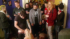 Busty anal fucked lezdom in public