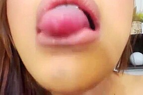 Busty brunette tranny wanks her huge cock
