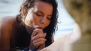 Busty czech teen 18+ fucked in the ocean by her lover