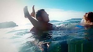 Busty czech teen 18+ fucked in the ocean by her lover