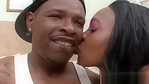 Busty ebony mature and stepdaughter share massive dick