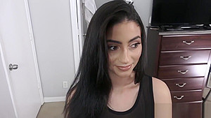Busty stepsister sucks massive cock