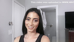 Busty stepsister sucks massive cock