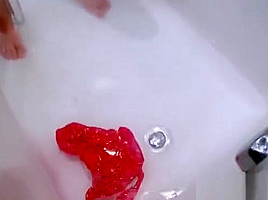 Busty teenager 18+ masturbating in the tube