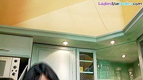 CFNM babes dominating cheating guy with dildo