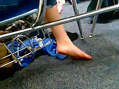 Candid College Feet During Exam