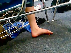 Candid College Feet During Exam