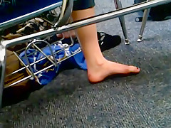 Candid College Feet During Exam
