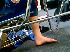 Candid College Feet During Exam