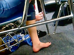 Candid College Feet During Exam
