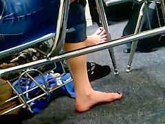 Candid College Feet During Exam