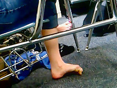 Candid College Feet During Exam