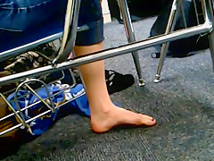 Candid College Feet During Exam