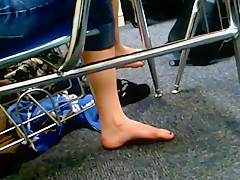 Candid College Feet During Exam
