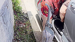 Caught Nosy Stranger Looking At My Ass While Vacuuming My Vehicle And Jerked His Cock Off To Moaning