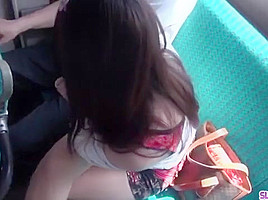 Chinatsu Kurusu spins the dick on the back seat - More at Slurpjp com
