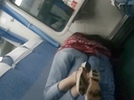 Chinese beauty on the train