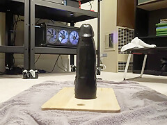 Chubby Girl Rides A Monster Dildo