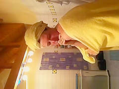 Chubby wife on bathroom