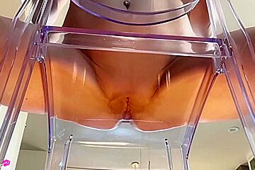 Clear Chair Tease Phat Pussy Dancing Dancer Lap Dance Titty Pressing Booby Pressing Against Chair