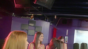 Clothed amateur sluts blowing strippers dick