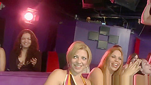 Clothed amateur sluts blowing strippers dick