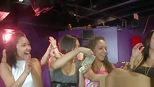 Clothed amateur sluts blowing strippers dick
