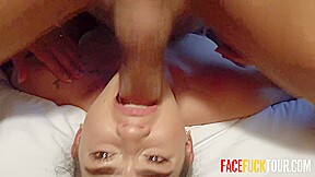 College teen 18+ tummy is full of stepdaddy's cum after rough deep throat