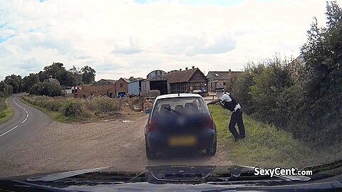 Cop Fucks Busty Blonde On Backseat